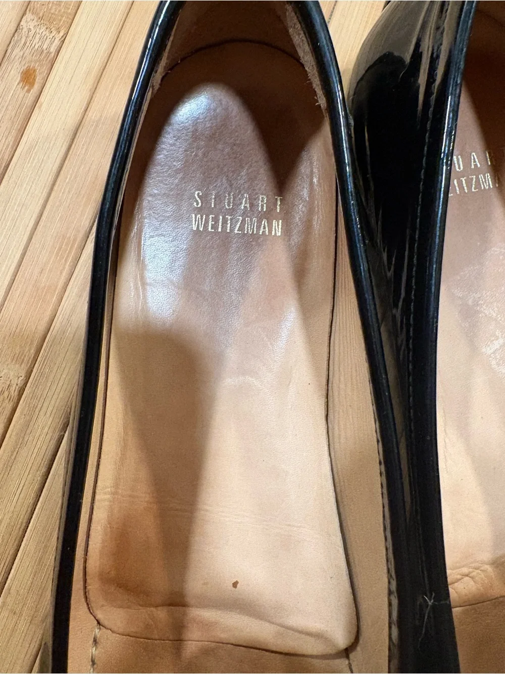 Stuart Weitzman Black Patent Leather Women's Loafers size 9 m